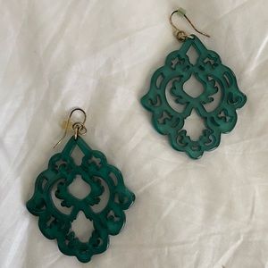 Emerald green resin earrings